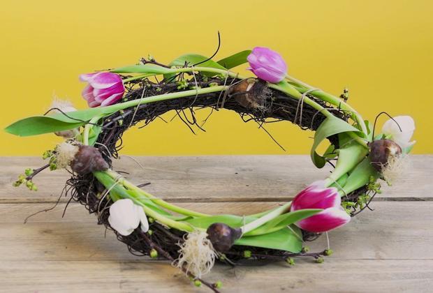 DIY: Tulpenkrans. Bloemenkrans met tulpen